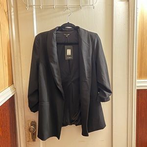 Womens Black Blazer with Ruched Sleeves Size XL *New with Tags*